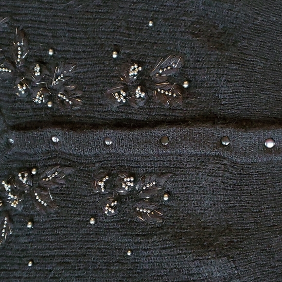 Vintage Bali mohair beaded knitted balloon sleeves cardigan size large - Picture 11 of 16